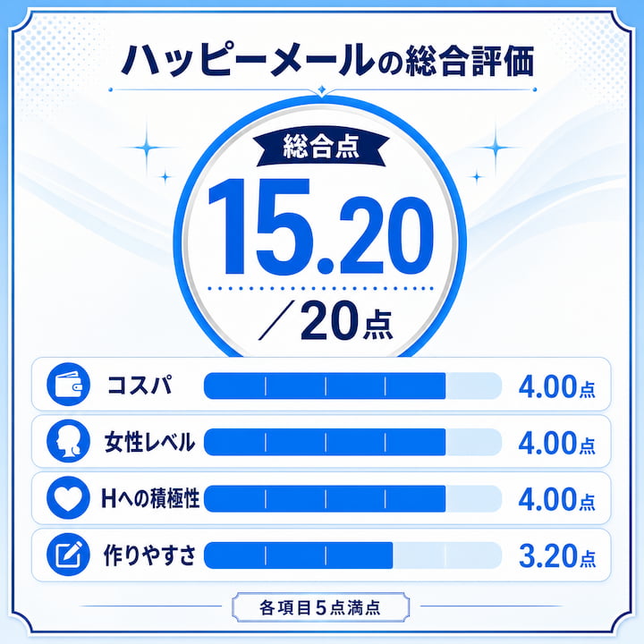 ハッピーメールの大阪セフレを作った人の総合評価