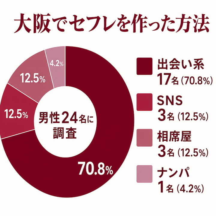 大阪でセフレを作った方法の円グラフ
