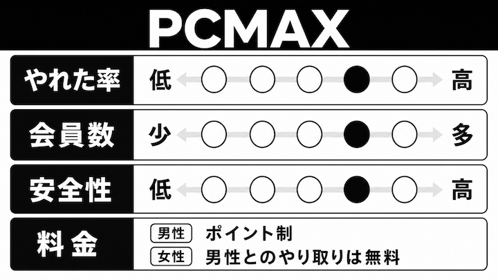 PCMAXのやれるアプリの情報
